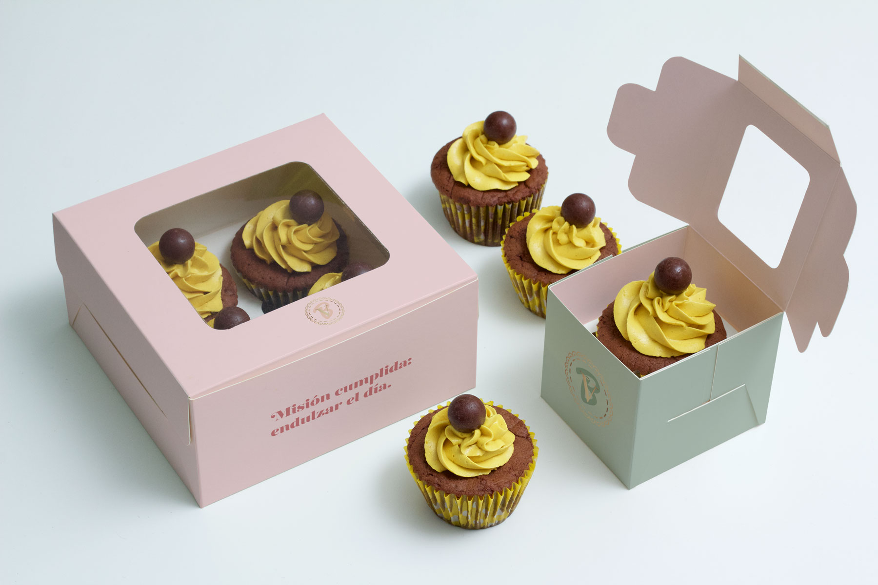 Mockup de cajas de cupcake