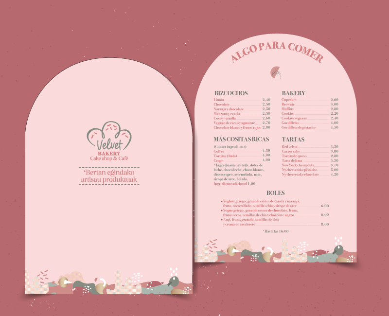 Carta mockup Velve Bakery Vitoria