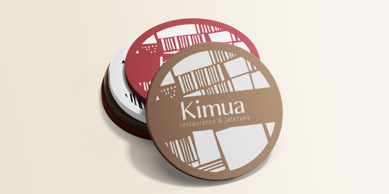 Diseño del posavasos de Kimua restarante de Vitoria-Gasteiz