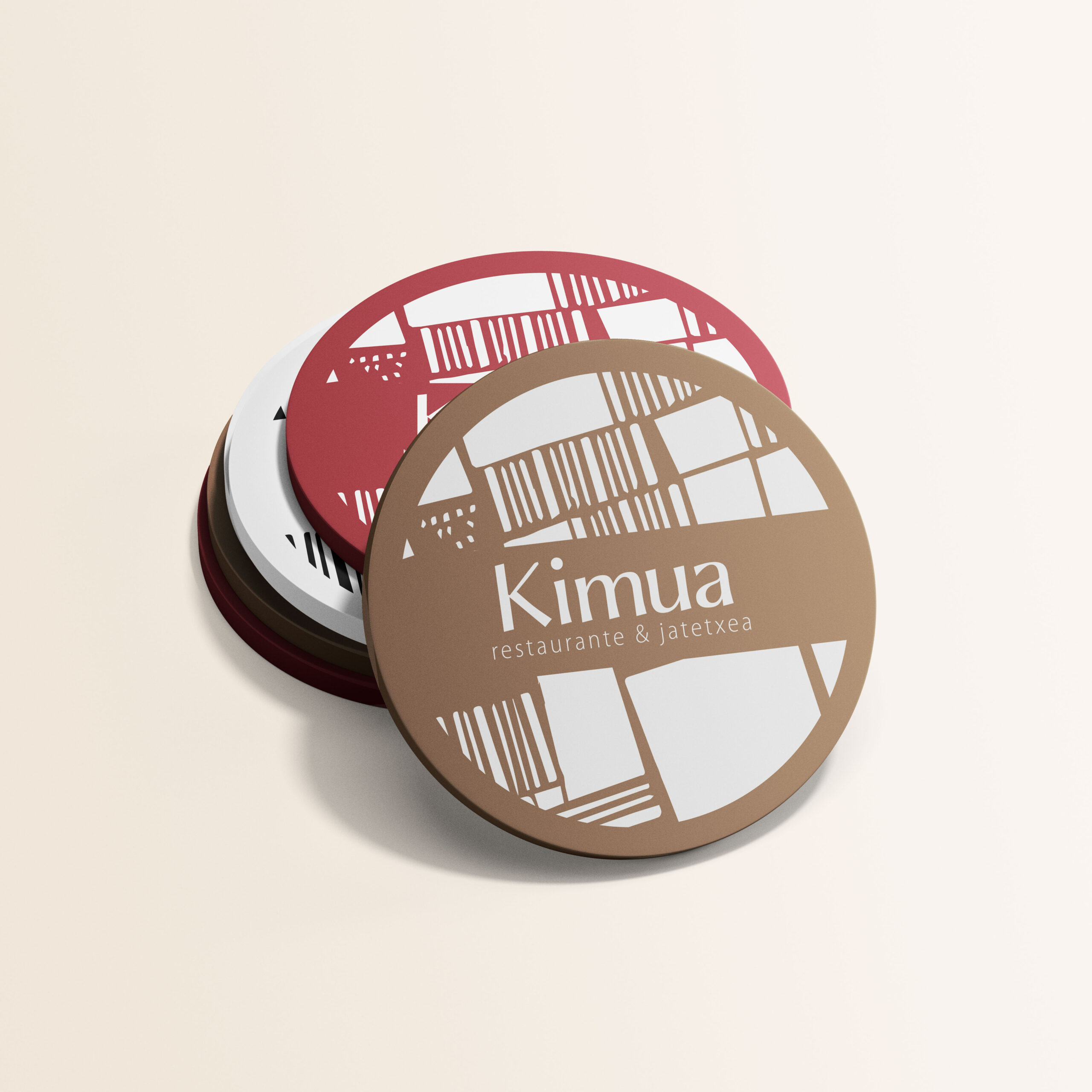 Diseño del posavasos de Kimua restarante de Vitoria-Gasteiz