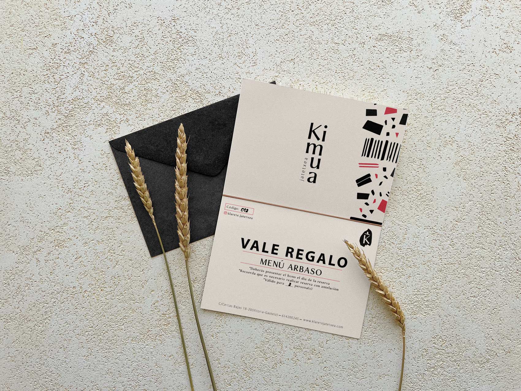 Diseño de vale de Kimua restaurante de Vitoria-Gasteiz